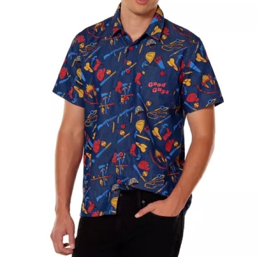 Unisex Chucky Button Down Shirt Spirt Halloween Child’s Play